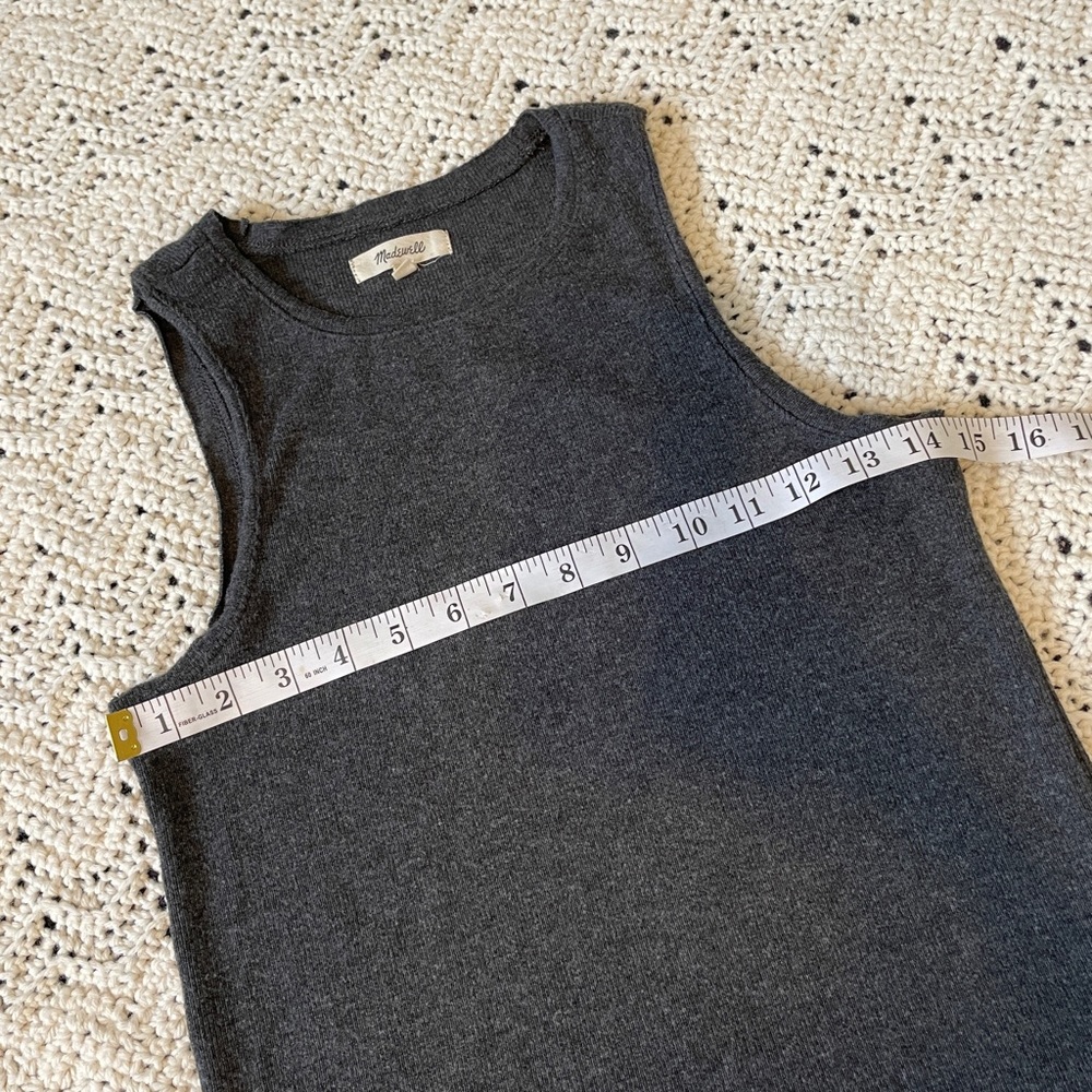 Madewell Ribbed Sleeveless Tank Dark Gray (XSmall) - Picture 6 of 11